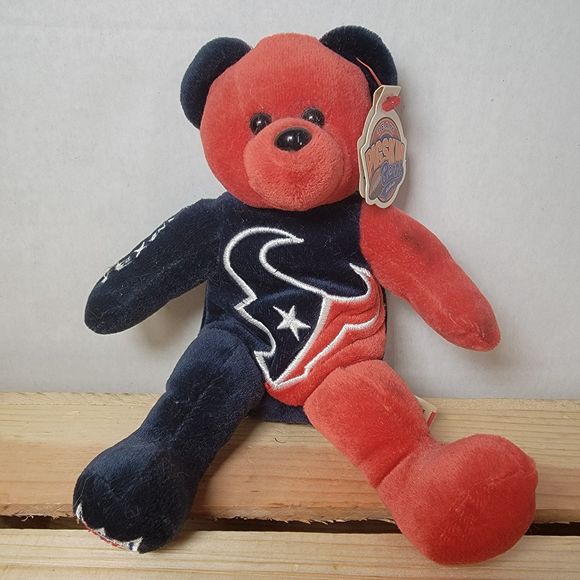 Authentic Pigskin Bears Houston Texans Bean Bag Plush Mini NWT - Picture 1 of 7
